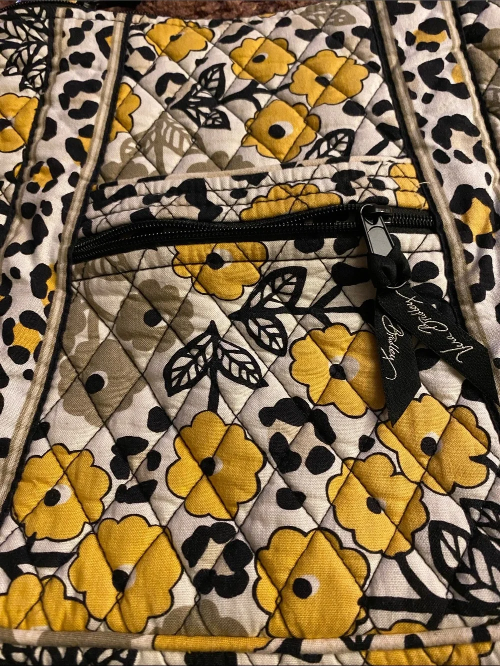 Vera Bradley Yellow Floral Quilted Crossbody Bag